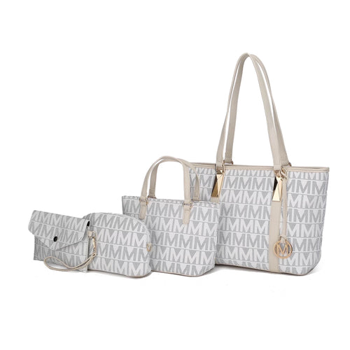 Alexy Women'S Tote Bag, Small Tote Bag, Pouch Purse & Wristlet Wallet Bag 4 Pcs Handbag Set by Mia K - Light Blue